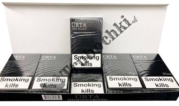 СИГАРЕТЫ URTA BLACK SUPER SLIMS (ЮРТА ЧЕРНАЯ СУПЕР СЛИМС)